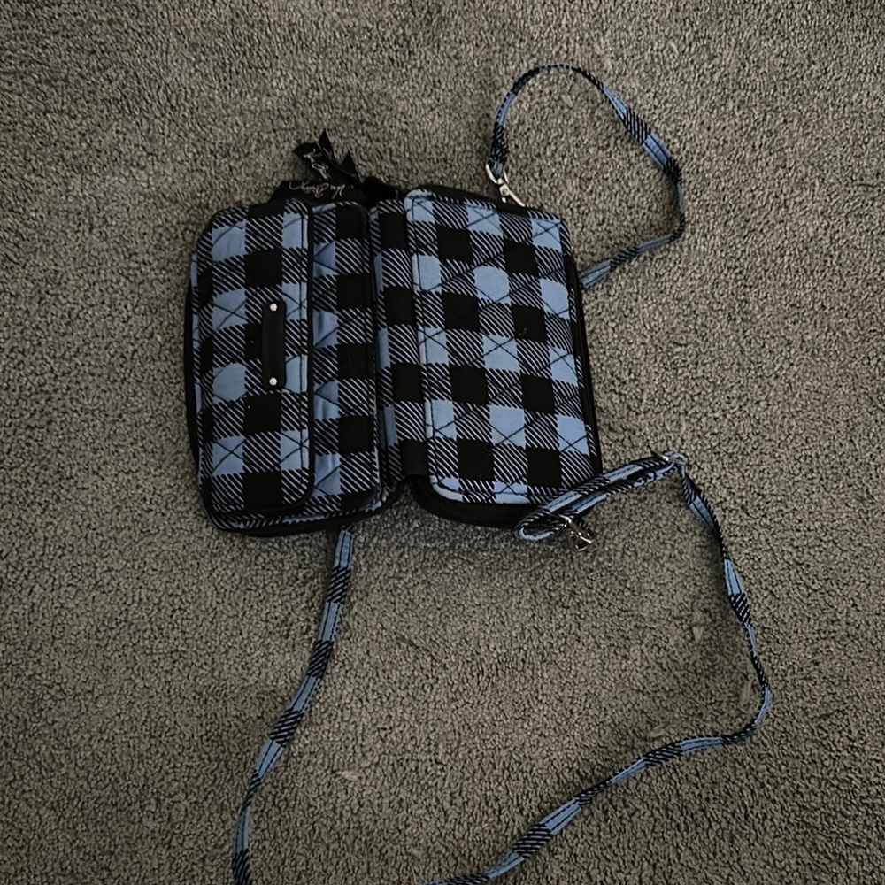 Vera Bradley Blue and Black Crossbody Bag with Classic Design